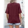 imageANRABESS Women TShirts 2026 Fashion Half Sleeve Loose Fit Top Trendy Cute Flowy Tee Shirts Summer Casual OutfitsDeep Red