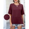 imageANRABESS Women TShirts 2026 Fashion Half Sleeve Loose Fit Top Trendy Cute Flowy Tee Shirts Summer Casual OutfitsDeep Red