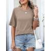 imageANRABESS Women TShirts 2026 Fashion Half Sleeve Loose Fit Top Trendy Cute Flowy Tee Shirts Summer Casual OutfitsKhaki