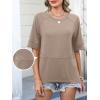 imageANRABESS Women TShirts 2026 Fashion Half Sleeve Loose Fit Top Trendy Cute Flowy Tee Shirts Summer Casual OutfitsKhaki