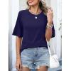 imageANRABESS Women TShirts 2026 Fashion Half Sleeve Loose Fit Top Trendy Cute Flowy Tee Shirts Summer Casual OutfitsNavy Blue