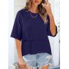 imageANRABESS Women TShirts 2026 Fashion Half Sleeve Loose Fit Top Trendy Cute Flowy Tee Shirts Summer Casual OutfitsNavy Blue