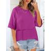 imageANRABESS Women TShirts 2026 Fashion Half Sleeve Loose Fit Top Trendy Cute Flowy Tee Shirts Summer Casual OutfitsPurple
