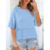 imageANRABESS Women TShirts 2026 Fashion Half Sleeve Loose Fit Top Trendy Cute Flowy Tee Shirts Summer Casual OutfitsSky Blue