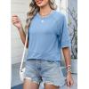 imageANRABESS Women TShirts 2026 Fashion Half Sleeve Loose Fit Top Trendy Cute Flowy Tee Shirts Summer Casual OutfitsSky Blue