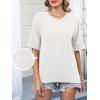 imageANRABESS Women TShirts 2026 Fashion Half Sleeve Loose Fit Top Trendy Cute Flowy Tee Shirts Summer Casual OutfitsWhite