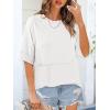 imageANRABESS Women TShirts 2026 Fashion Half Sleeve Loose Fit Top Trendy Cute Flowy Tee Shirts Summer Casual OutfitsWhite