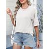 imageANRABESS Women TShirts 2026 Fashion Half Sleeve Loose Fit Top Trendy Cute Flowy Tee Shirts Summer Casual OutfitsWhite