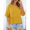 imageANRABESS Women TShirts 2026 Fashion Half Sleeve Loose Fit Top Trendy Cute Flowy Tee Shirts Summer Casual OutfitsYellow