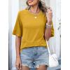 imageANRABESS Women TShirts 2026 Fashion Half Sleeve Loose Fit Top Trendy Cute Flowy Tee Shirts Summer Casual OutfitsYellow