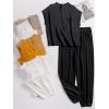 imageANRABESS Women Two Piece Outfits Summer Sweater Vest Crop Top Pants Lounge Matching Set Travel Airport Beach Vacation ClothesBlack