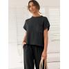 imageANRABESS Women Two Piece Outfits Summer Sweater Vest Crop Top Pants Lounge Matching Set Travel Airport Beach Vacation ClothesBlack