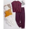 imageANRABESS Women Two Piece Outfits Summer Sweater Vest Crop Top Pants Lounge Matching Set Travel Airport Beach Vacation ClothesBurgundy