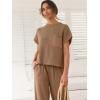 imageANRABESS Women Two Piece Outfits Summer Sweater Vest Crop Top Pants Lounge Matching Set Travel Airport Beach Vacation ClothesDeep Brown