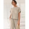 imageANRABESS Women Two Piece Outfits Summer Sweater Vest Crop Top Pants Lounge Matching Set Travel Airport Beach Vacation ClothesKhaki