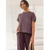 imageANRABESS Women Two Piece Outfits Summer Sweater Vest Crop Top Pants Lounge Matching Set Travel Airport Beach Vacation ClothesNutmeg