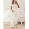 imageANRABESS Women Two Piece Outfits Summer Sweater Vest Crop Top Pants Lounge Matching Set Travel Airport Beach Vacation ClothesWhite