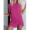 imageANRABESS Women Two Piece Skirt Sets Summer Outfits Athletic Workout Tennis Lined Skort Short Set Travel Vacation ClothesHot Pink