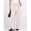 imageANRABESS Women Wide Leg Dress Pants 2026 Summer High Waisted Business Casual Work Trousers Dressy Office Palazzo Pants SlacksBeige