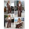 imageANRABESS Women Wide Leg Dress Pants 2026 Summer High Waisted Business Casual Work Trousers Dressy Office Palazzo Pants SlacksDeep Brown