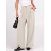 imageANRABESS Women Wide Leg Dress Pants 2026 Summer High Waisted Business Casual Work Trousers Dressy Office Palazzo Pants SlacksLight Beige Yellow