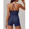 imageANRABESS Women Workout Sets Build in Bra 2 Piece Outfits Tank Tops Tummy Control Shorts Yoga Gym Active Wear Clothing SetDark Blue