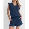 imageANRABESS Womens 2 Piece Shorts Sets 2026 Summer Casual Cap Sleeve Top Matching Lounge Outfits Travel Beach Vacation ClothesNavy Blue