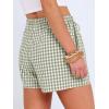 imageANRABESS Womens Boxer Shorts Summer Gingham Striped Drawstring Pajama Lounge Shorts With Pockets Trendy Cute Beach BottomsArmy Green White Plaid