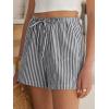imageANRABESS Womens Boxer Shorts Summer Gingham Striped Drawstring Pajama Lounge Shorts With Pockets Trendy Cute Beach BottomsBlack White Stripe