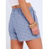 imageANRABESS Womens Boxer Shorts Summer Gingham Striped Drawstring Pajama Lounge Shorts With Pockets Trendy Cute Beach BottomsBlue White Plaid