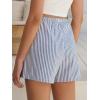 imageANRABESS Womens Boxer Shorts Summer Gingham Striped Drawstring Pajama Lounge Shorts With Pockets Trendy Cute Beach BottomsBlue White Stripe