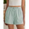 imageANRABESS Womens Boxer Shorts Summer Gingham Striped Drawstring Pajama Lounge Shorts With Pockets Trendy Cute Beach BottomsGreen White Stripe