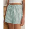 imageANRABESS Womens Boxer Shorts Summer Gingham Striped Drawstring Pajama Lounge Shorts With Pockets Trendy Cute Beach BottomsGreen White Stripe