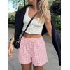 imageANRABESS Womens Boxer Shorts Summer Gingham Striped Drawstring Pajama Lounge Shorts With Pockets Trendy Cute Beach BottomsPink White Plaid