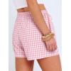 imageANRABESS Womens Boxer Shorts Summer Gingham Striped Drawstring Pajama Lounge Shorts With Pockets Trendy Cute Beach BottomsPink White Plaid