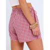 imageANRABESS Womens Boxer Shorts Summer Gingham Striped Drawstring Pajama Lounge Shorts With Pockets Trendy Cute Beach BottomsRed White Plaid