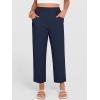 imageANRABESS Womens Capri Pants 2026 Summer Casual Elastic High Waisted Lounge Cropped Tapered Ankle Beach Trousers Work Outfits Navy Blue Large