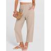 imageANRABESS Womens Capri Pants 2026 Summer Casual Elastic High Waisted Lounge Cropped Tapered Ankle Beach Trousers Work OutfitsBeige