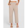 imageANRABESS Womens Capri Pants 2026 Summer Casual Elastic High Waisted Lounge Cropped Tapered Ankle Beach Trousers Work OutfitsBeige