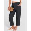 imageANRABESS Womens Capri Pants 2026 Summer Casual Elastic High Waisted Lounge Cropped Tapered Ankle Beach Trousers Work OutfitsBlack