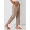imageANRABESS Womens Capri Pants 2026 Summer Casual Elastic High Waisted Lounge Cropped Tapered Ankle Beach Trousers Work OutfitsKhaki