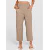 imageANRABESS Womens Capri Pants 2026 Summer Casual Elastic High Waisted Lounge Cropped Tapered Ankle Beach Trousers Work OutfitsKhaki