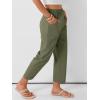 imageANRABESS Womens Capri Pants 2026 Summer Casual Elastic High Waisted Lounge Cropped Tapered Ankle Beach Trousers Work OutfitsOlive Green