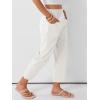 imageANRABESS Womens Capri Pants 2026 Summer Casual Elastic High Waisted Lounge Cropped Tapered Ankle Beach Trousers Work OutfitsWhite