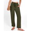 imageANRABESS Womens Casual Cropped Pants Drawstring Elastic Waist 2026 Summer Loose Ankle Work Trousers with PocketsArmy Green