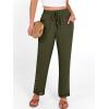 imageANRABESS Womens Casual Cropped Pants Drawstring Elastic Waist 2026 Summer Loose Ankle Work Trousers with PocketsArmy Green