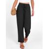 imageANRABESS Womens Casual Cropped Pants Drawstring Elastic Waist 2026 Summer Loose Ankle Work Trousers with PocketsBlack