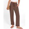 imageANRABESS Womens Casual Cropped Pants Drawstring Elastic Waist 2026 Summer Loose Ankle Work Trousers with PocketsBrown