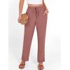 imageANRABESS Womens Casual Cropped Pants Drawstring Elastic Waist 2026 Summer Loose Ankle Work Trousers with PocketsDusty Rose