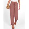 imageANRABESS Womens Casual Cropped Pants Drawstring Elastic Waist 2026 Summer Loose Ankle Work Trousers with PocketsDusty Rose